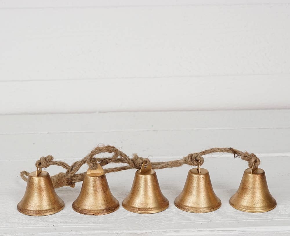 Vintage gold mini liberty bell string