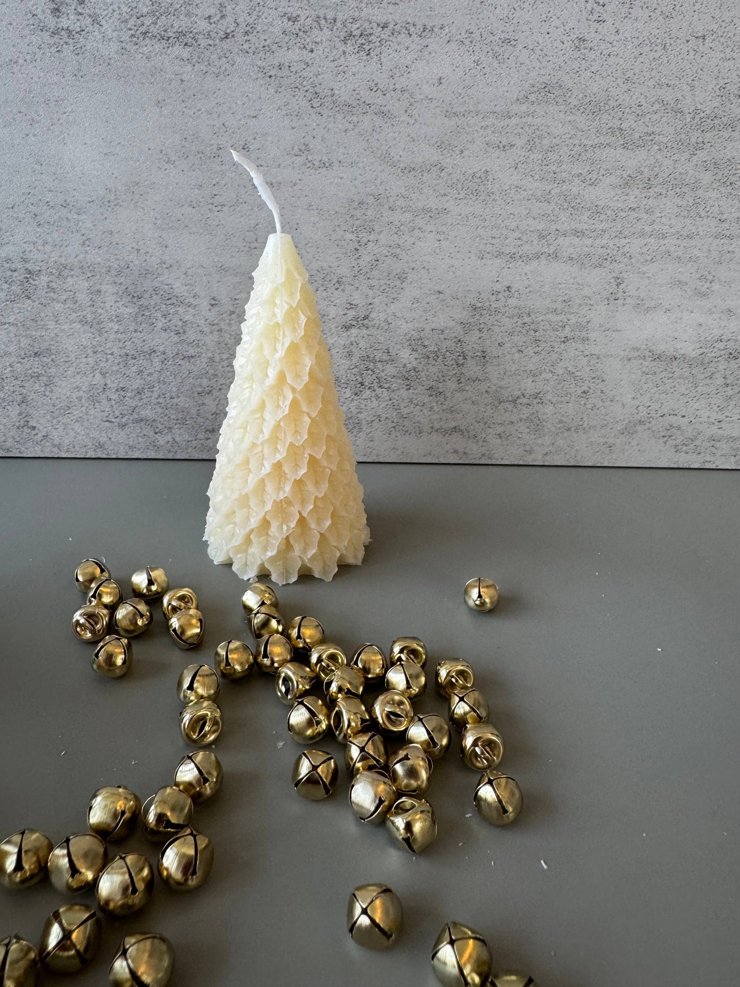 Frosty Retro Style Holiday Tree Candle