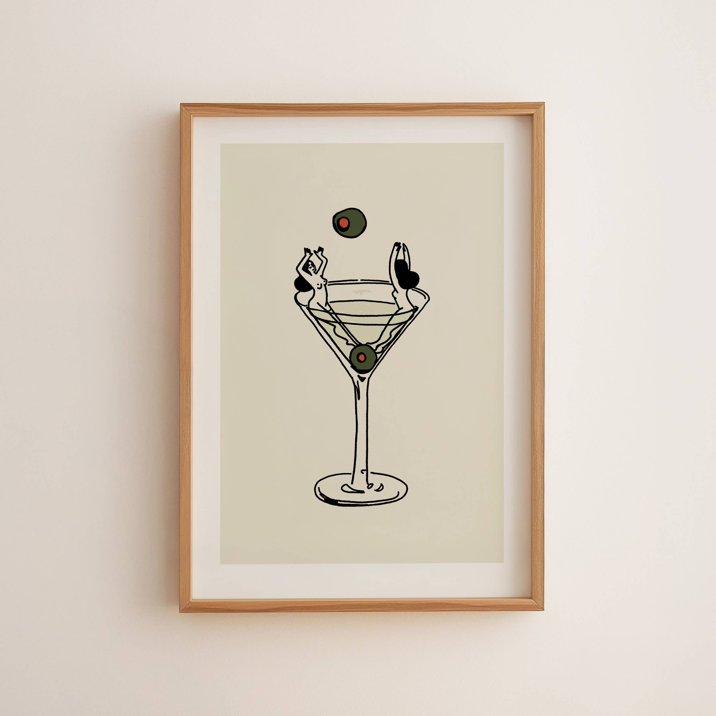 "Martini Girls" Art Print Retro