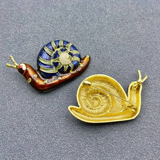 Enamel Snail brooch