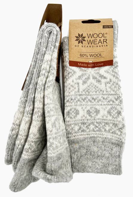 Wool Wear of Scandinavia Nordic Wool Socks WW50 Lt Grey