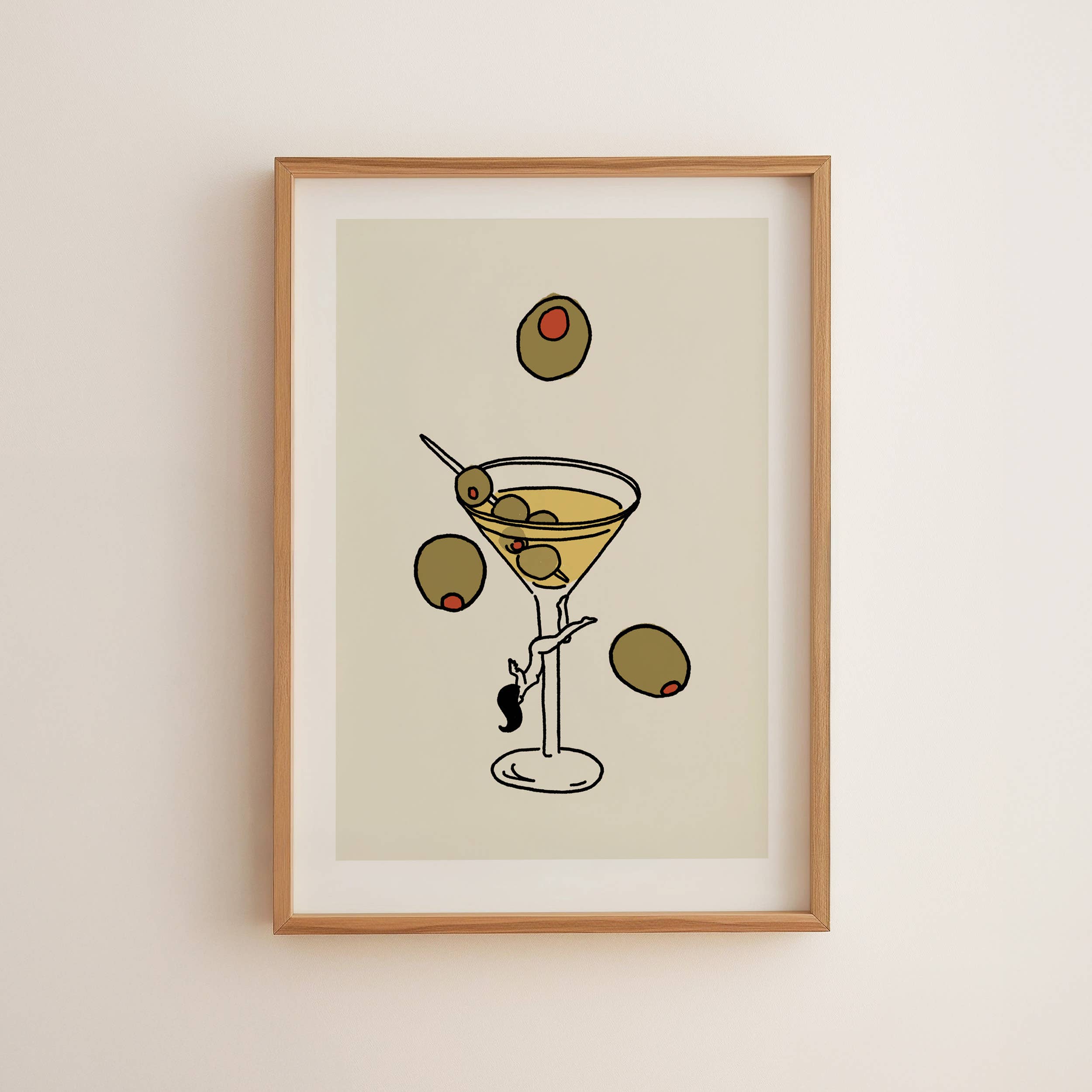 "Dirty Martini" Art Print Retro