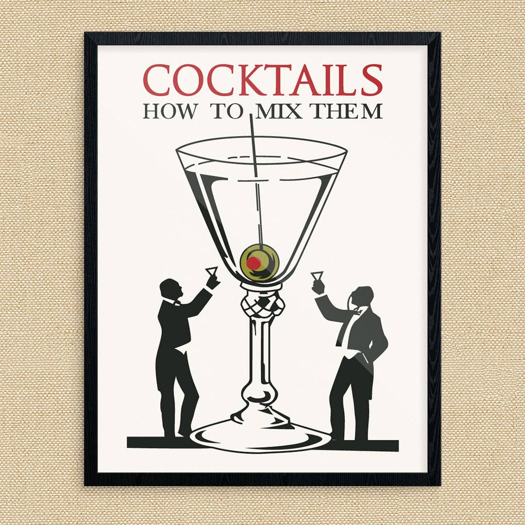 8" x 10 Cocktails & How to Mix Them Print - Vintage MC
