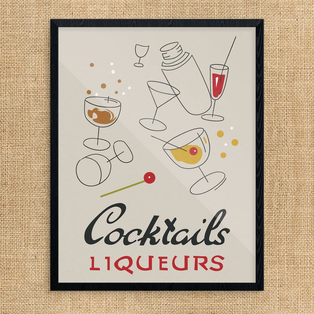 8" x 10 Cocktails & Liquors Print - Vintage MC