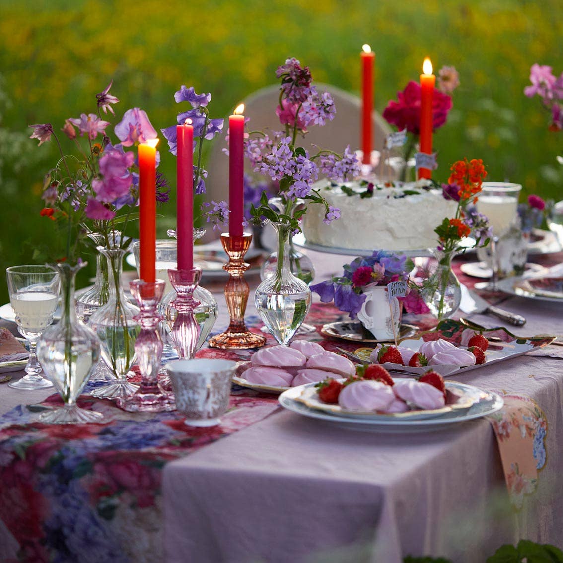Pink Glass Candle Holder | Valentines Decor |