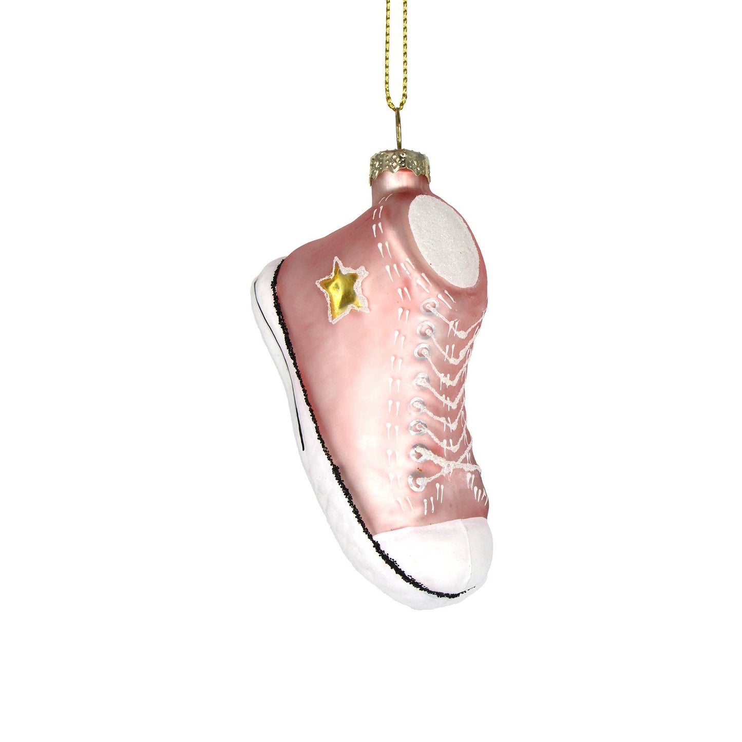 Pink Sneaker Glass Christmas Ornament