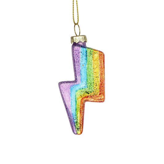 Rainbow, Shiny Retro Glass Ornament