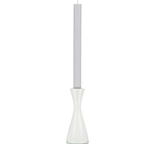 BRITISH COLOUR STANDARD - 15cm H / 5.9'' H Medium Pearl White Candleholder