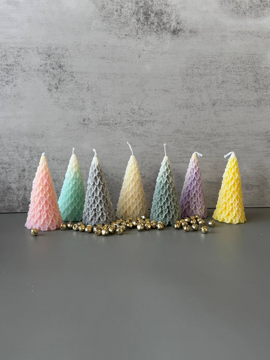 Frosty Retro Style Holiday Tree Candle