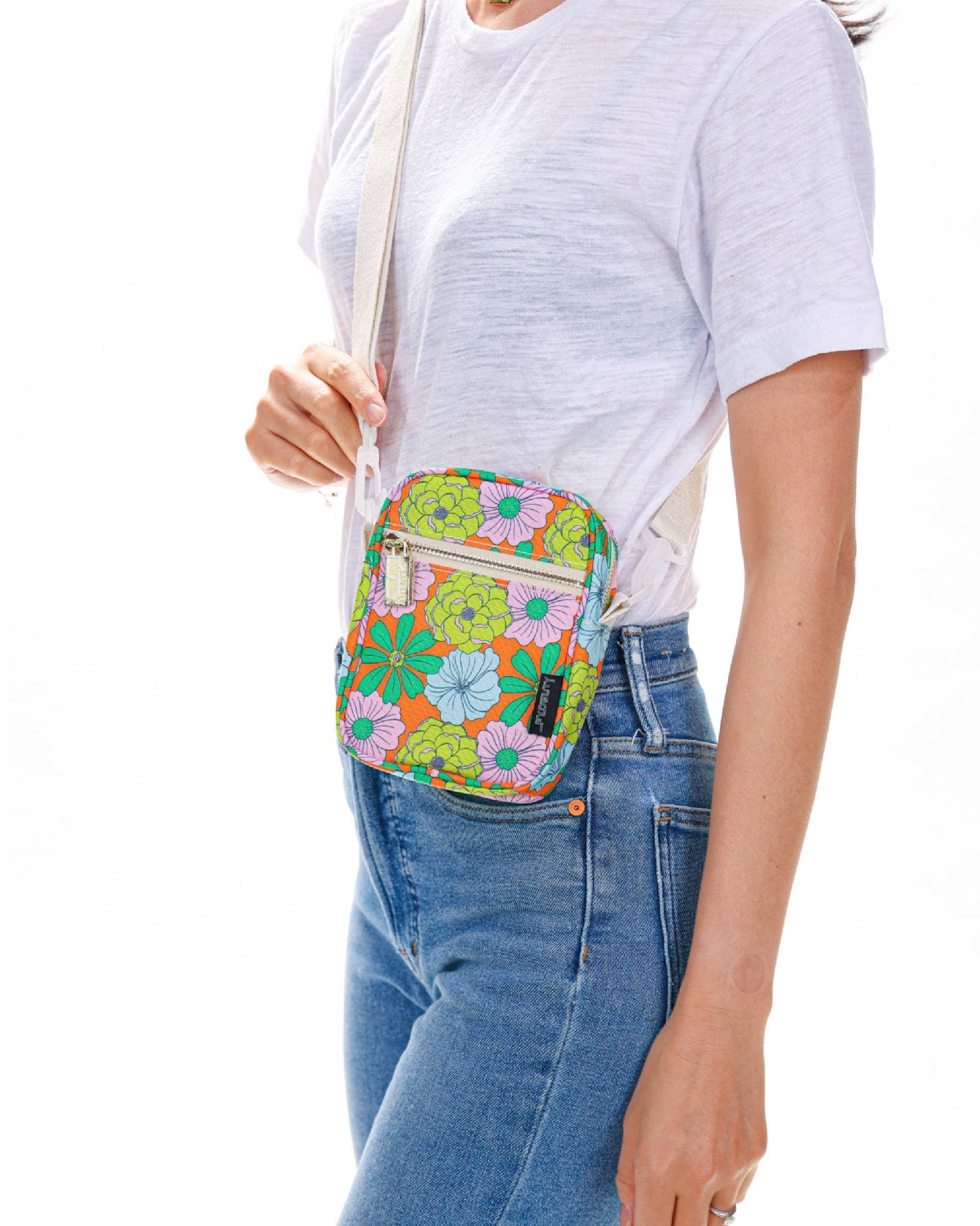 88618: Crossbody Mini Brick Bag | Recycled RPET | Floral Ora - Vintage MC