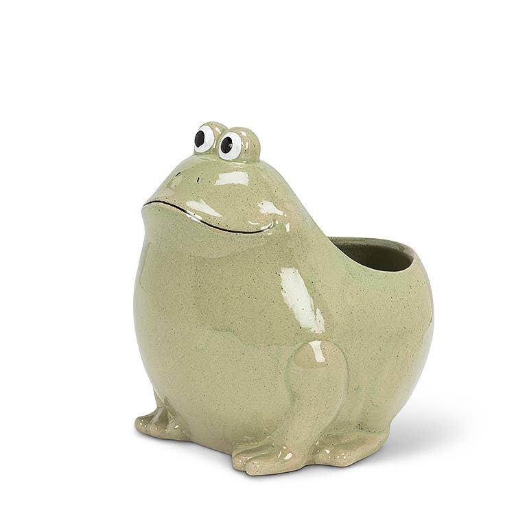 Lg Sitting Frog Planter-6.5"