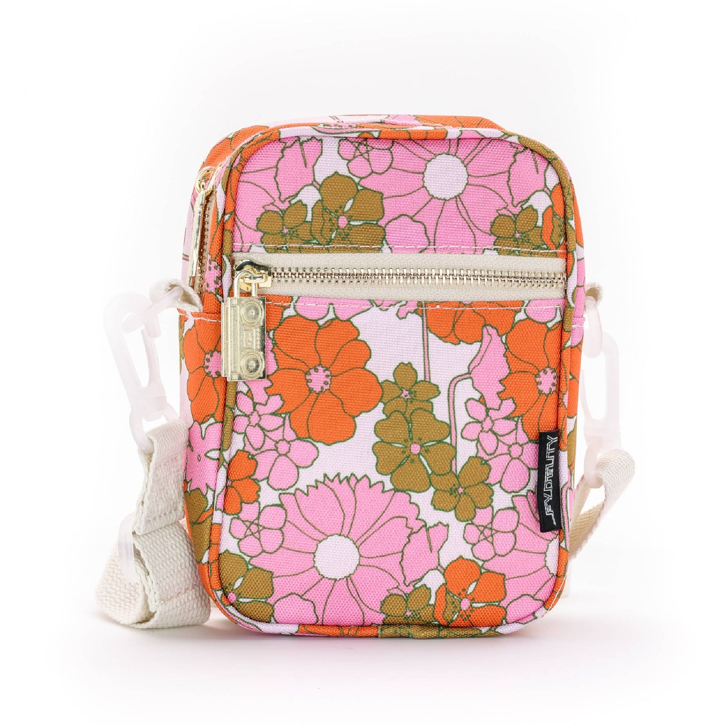 88620: Crossbody Mini Brick Bag | Recycled RPET | Floral Red