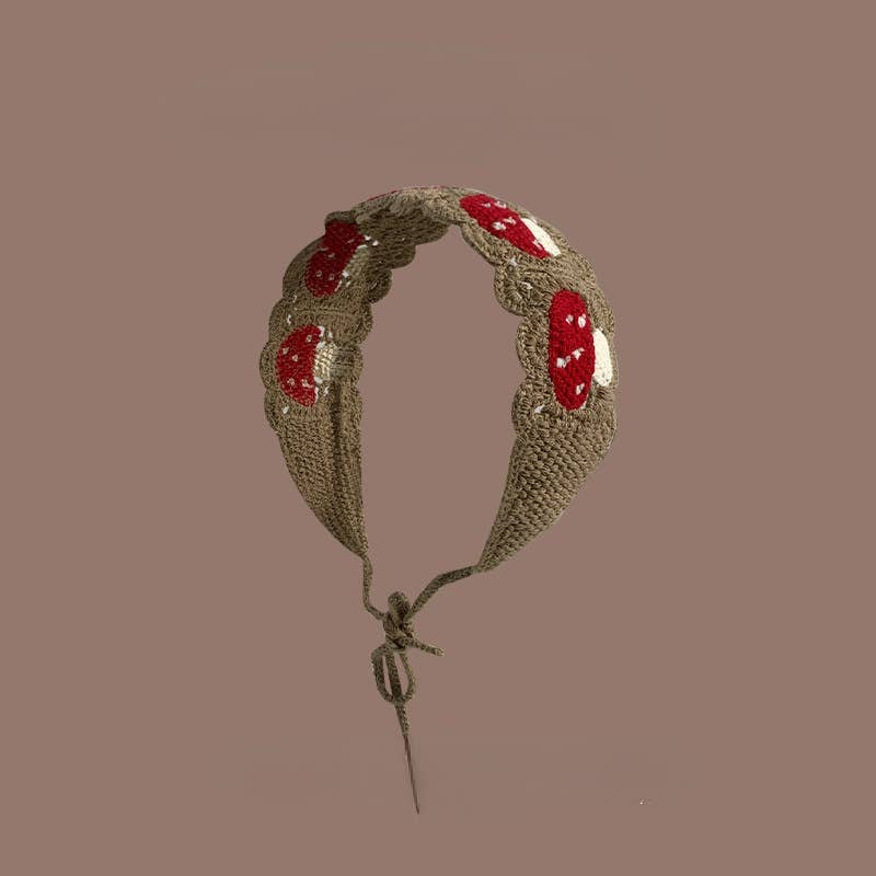 Handmade Crochet Mushroom Headband