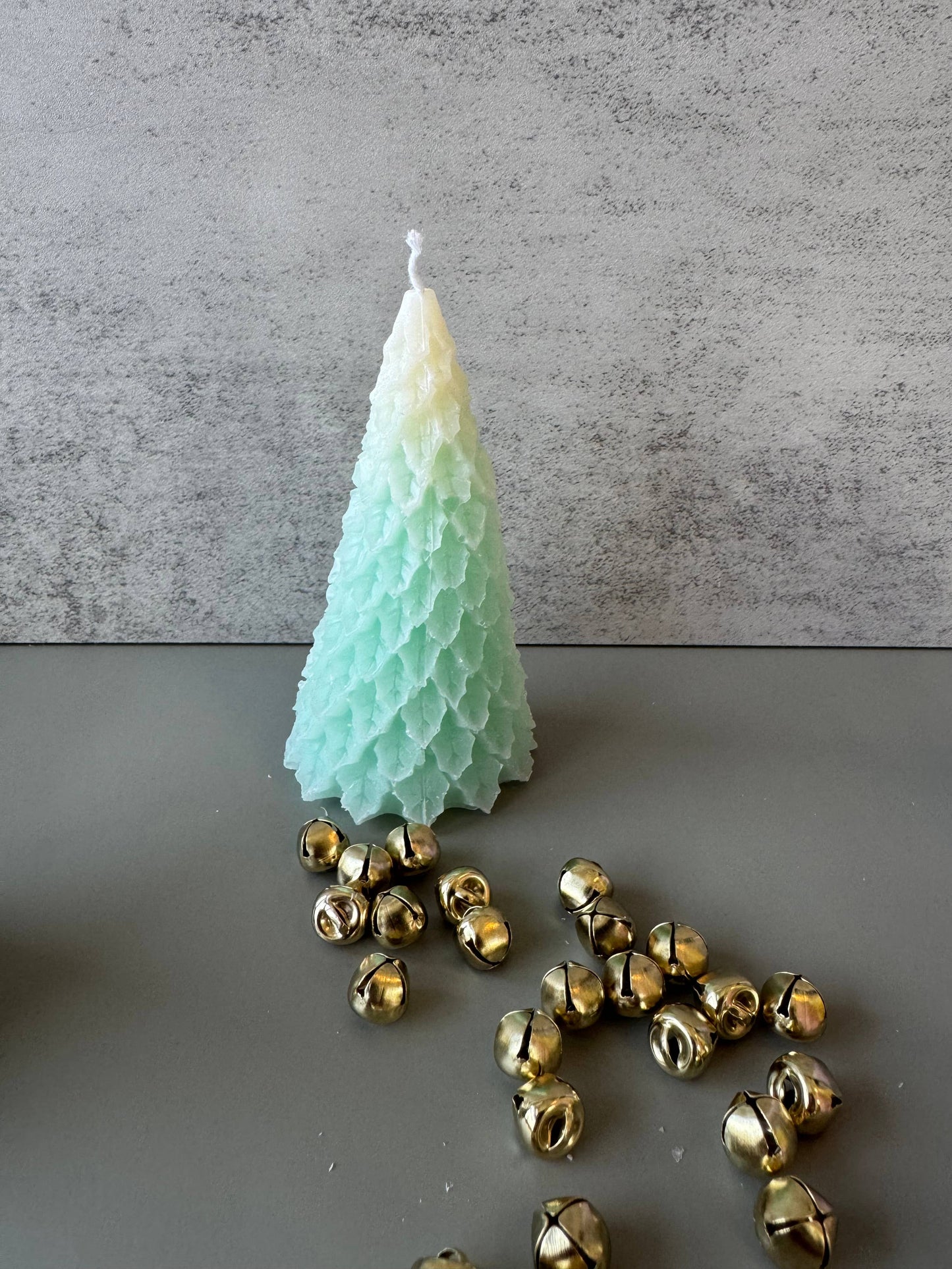 Frosty Retro Style Holiday Tree Candle