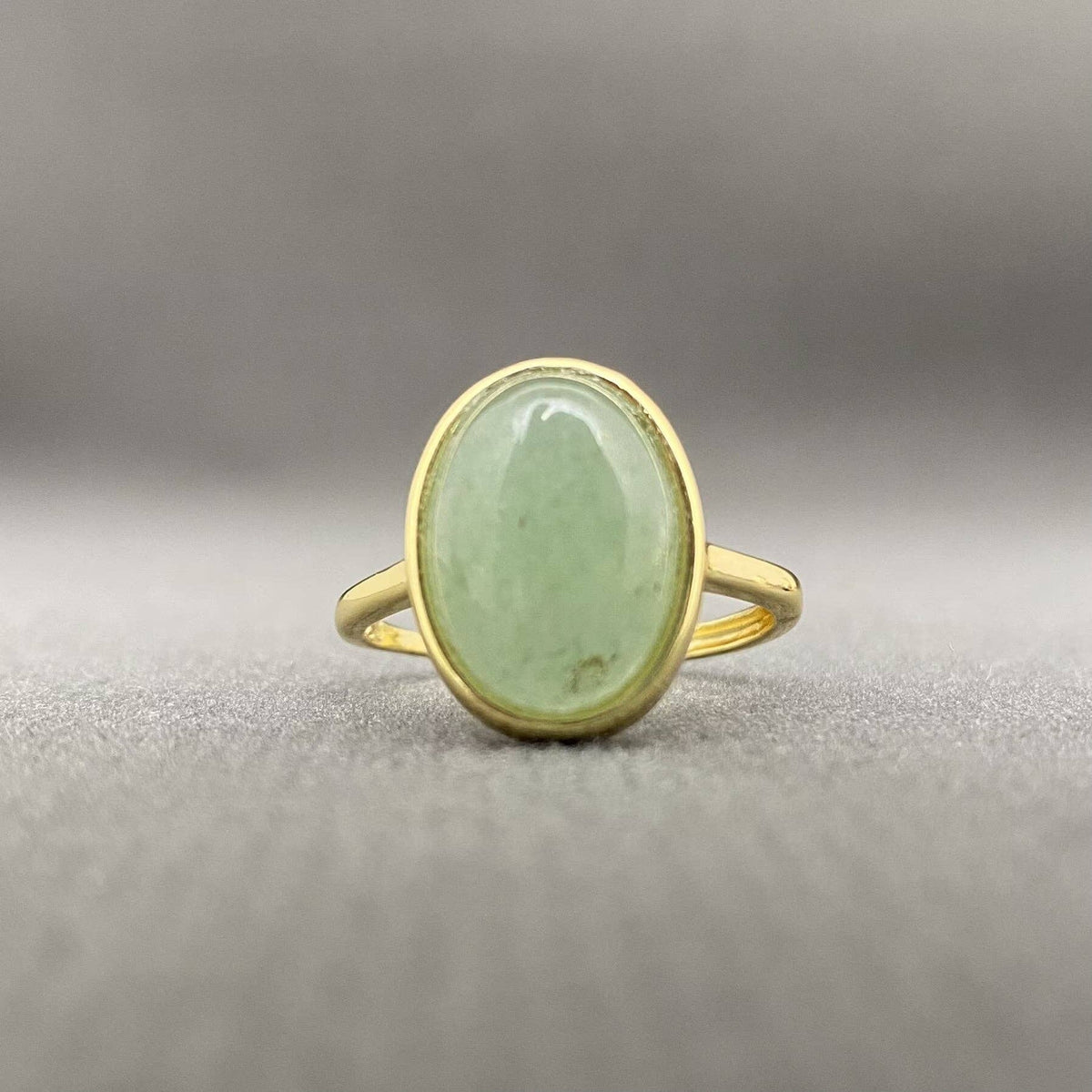 Oval Stone Adjustable Copper Ring