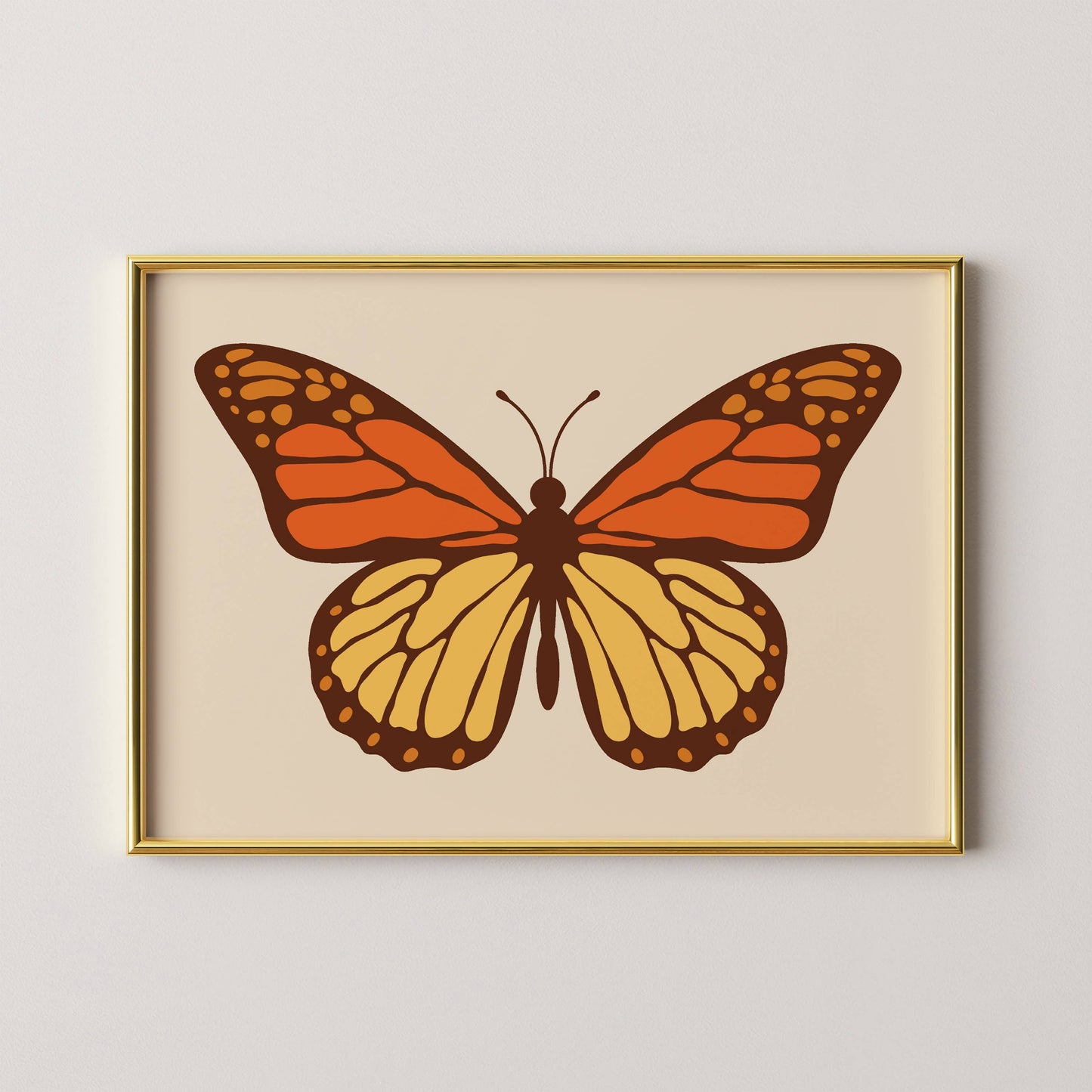Orange and Yellow Butterfly Print