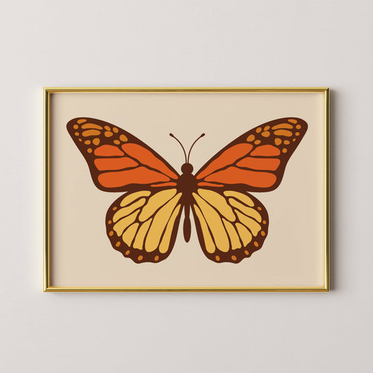Orange and Yellow Butterfly Print