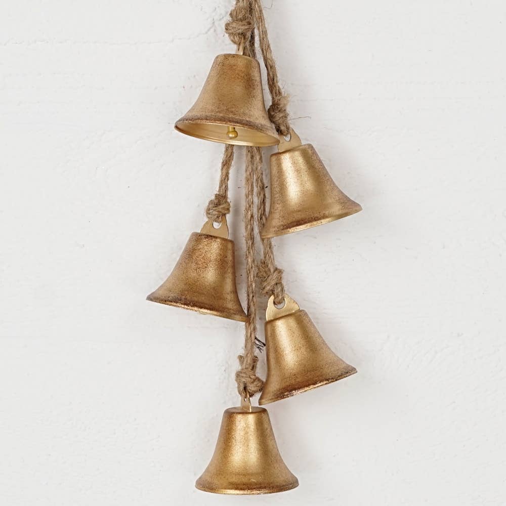 Vintage gold mini liberty bell string