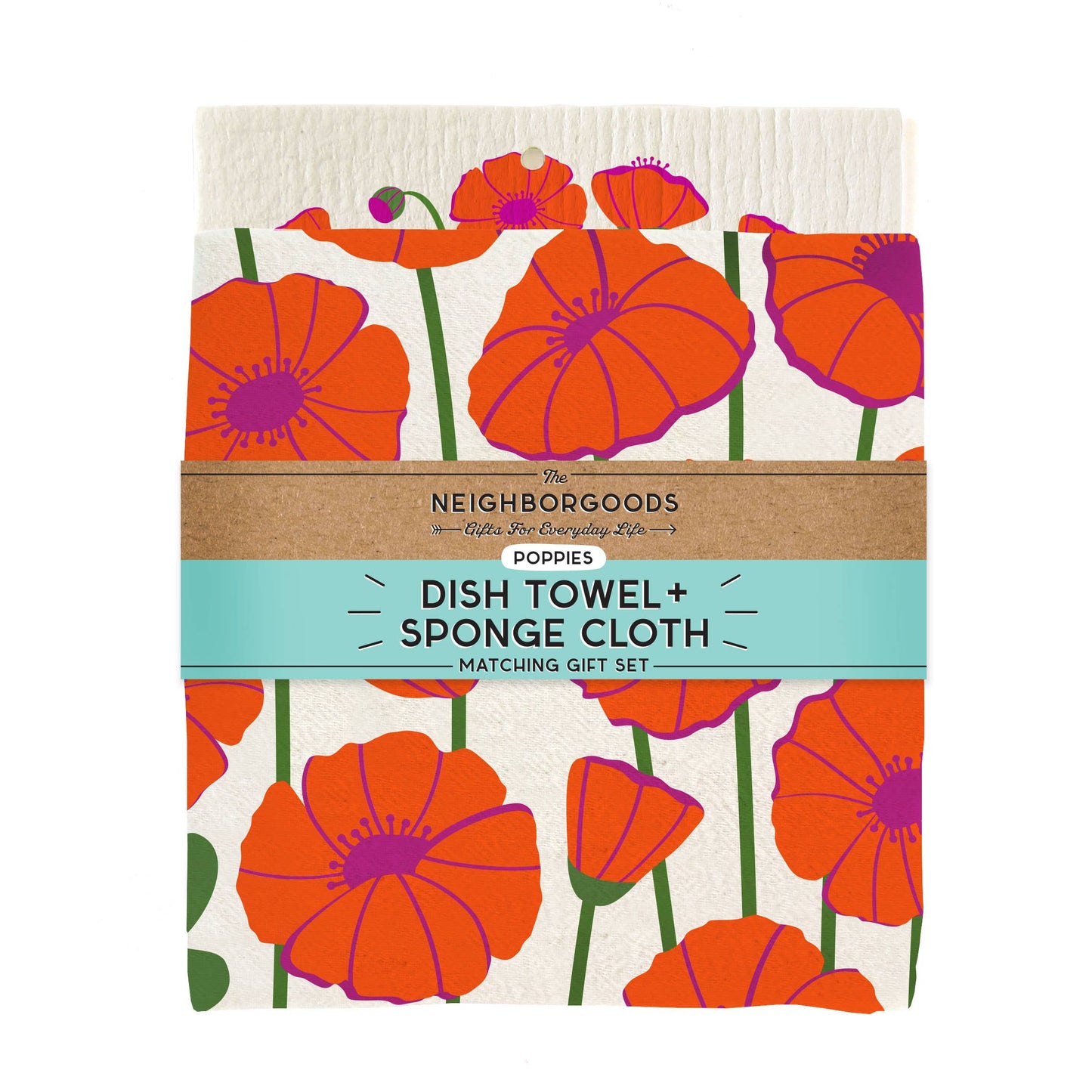Poppy - Tea Towel + Sponge Cloth Set