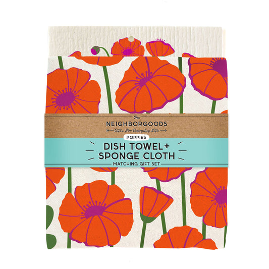 Poppy - Tea Towel + Sponge Cloth Set