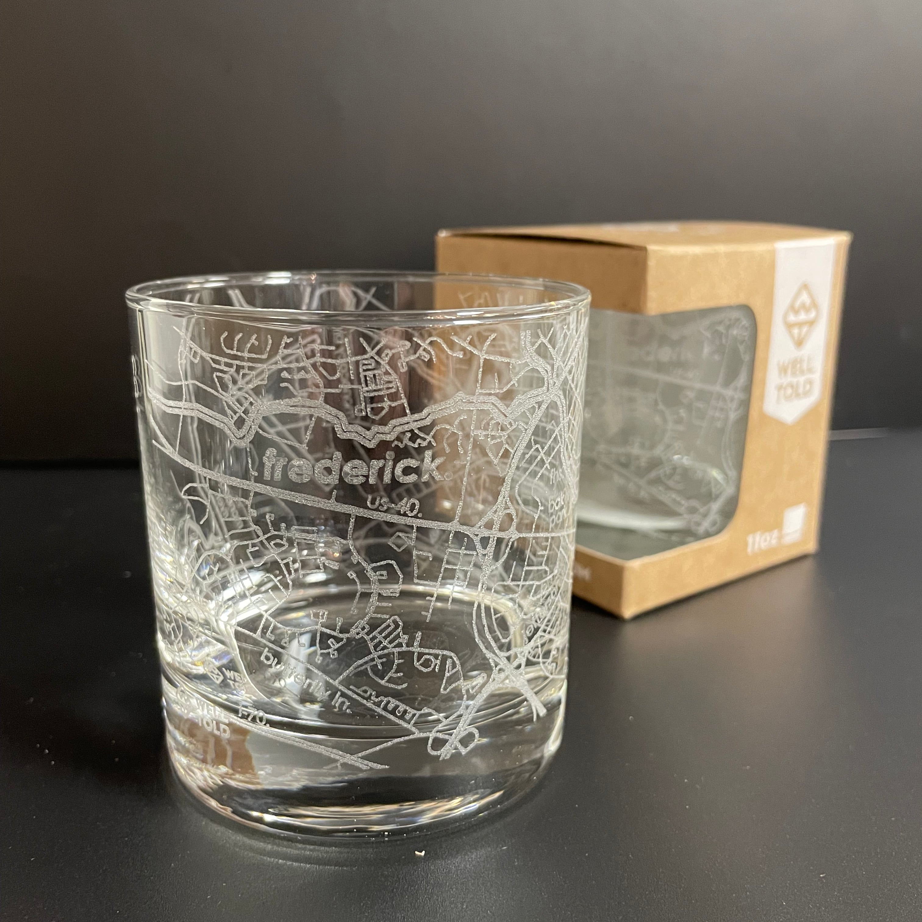 Frederick Maryland Custom Whiskey Glass