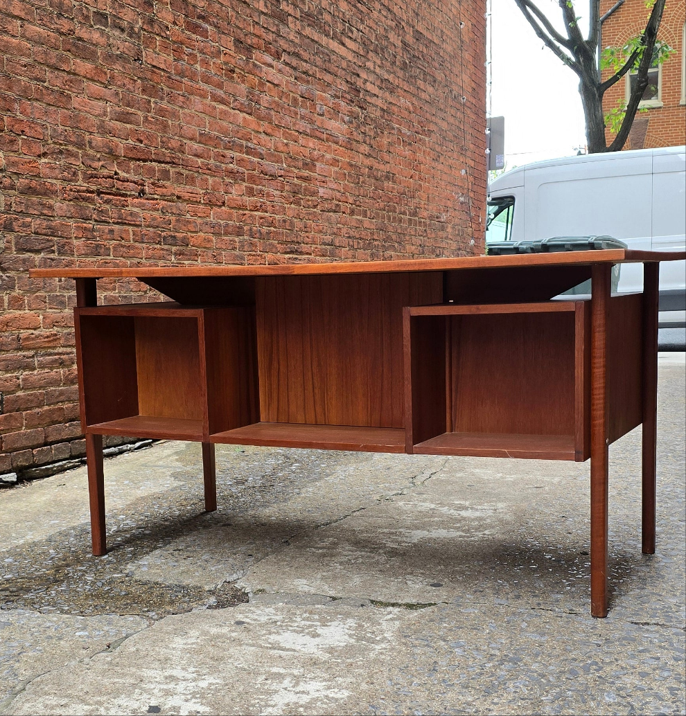 Danish Teak Desk with Display Shelf