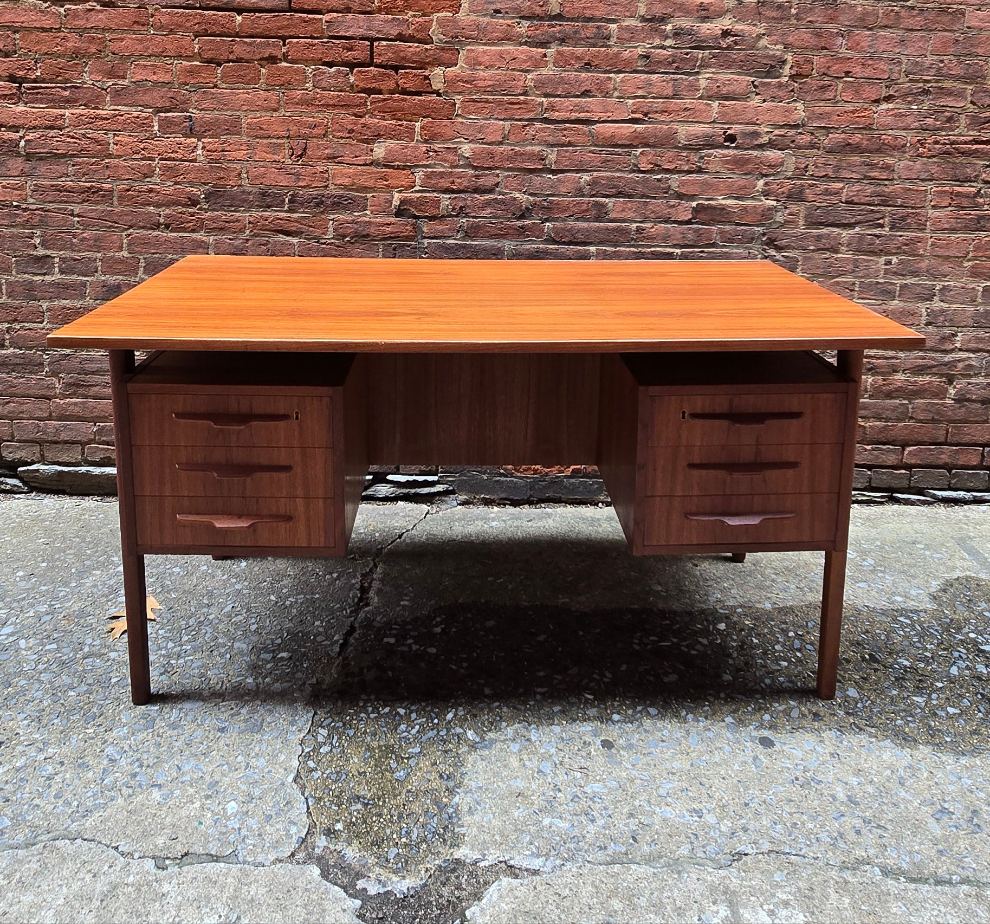 Danish Teak Desk with Display Shelf