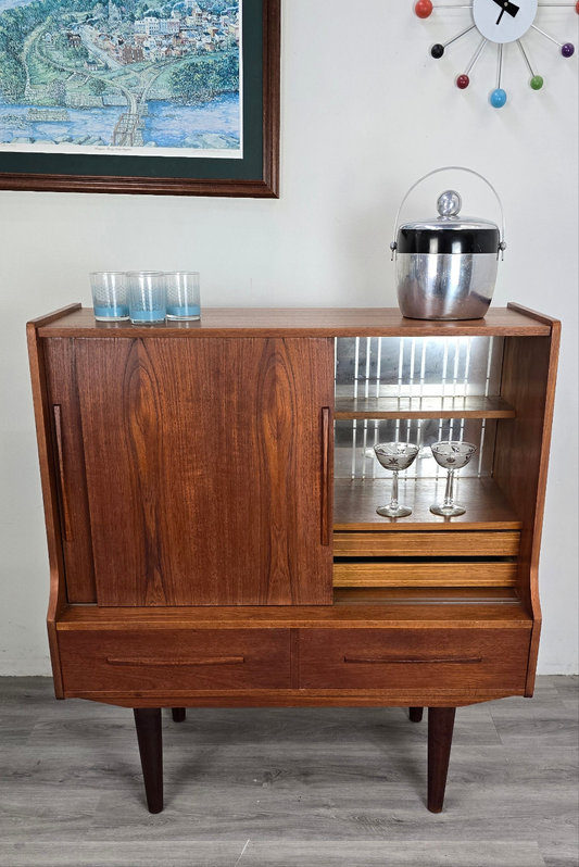 Danish Teak Small Bar Credenza