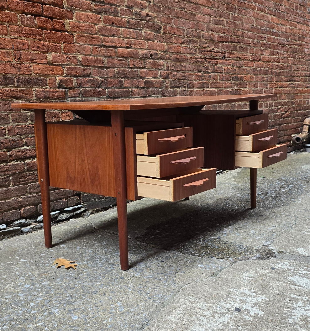 Danish Teak Desk with Display Shelf