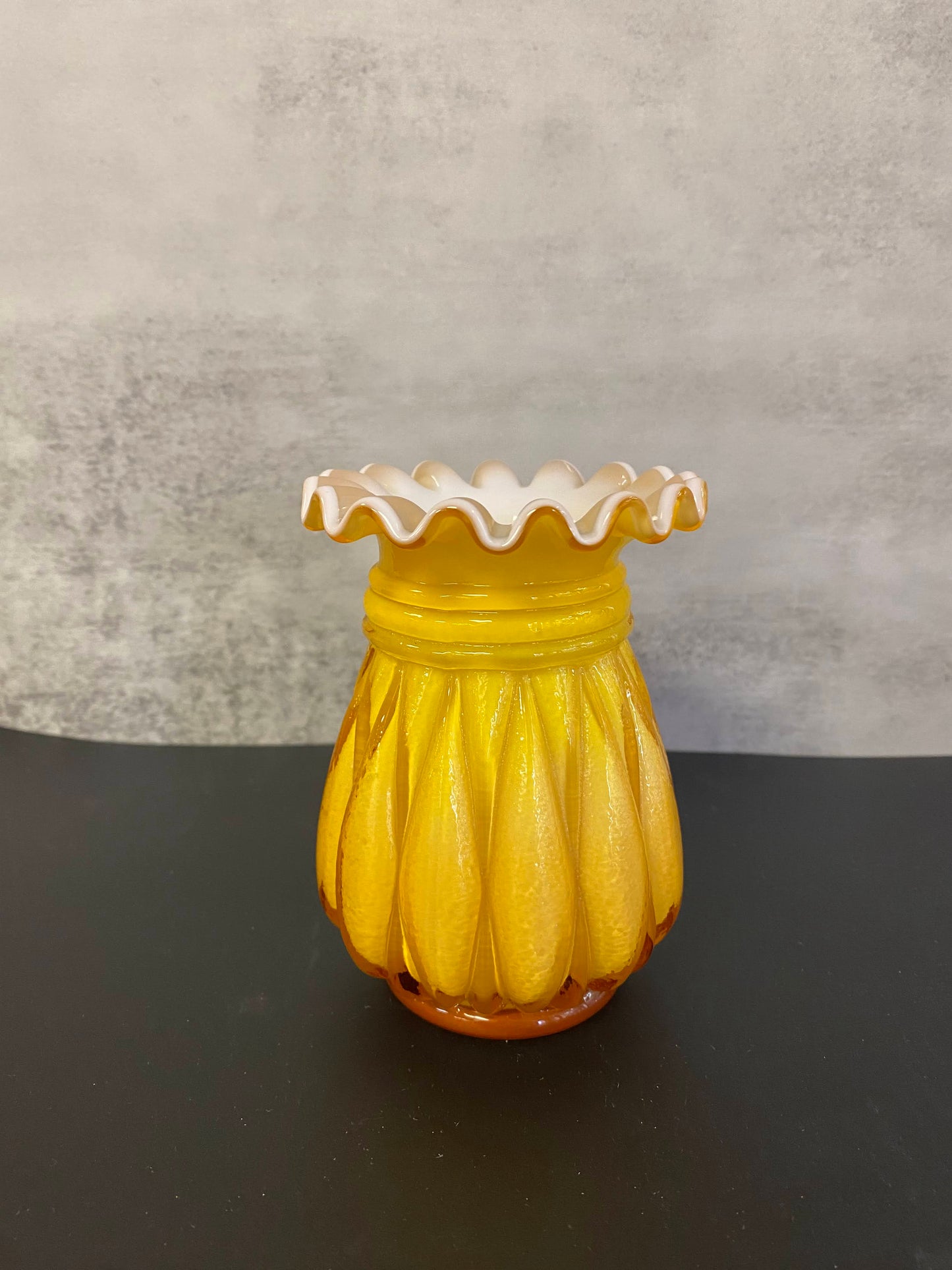 Kanawha Glass Melon Ruffle Vase