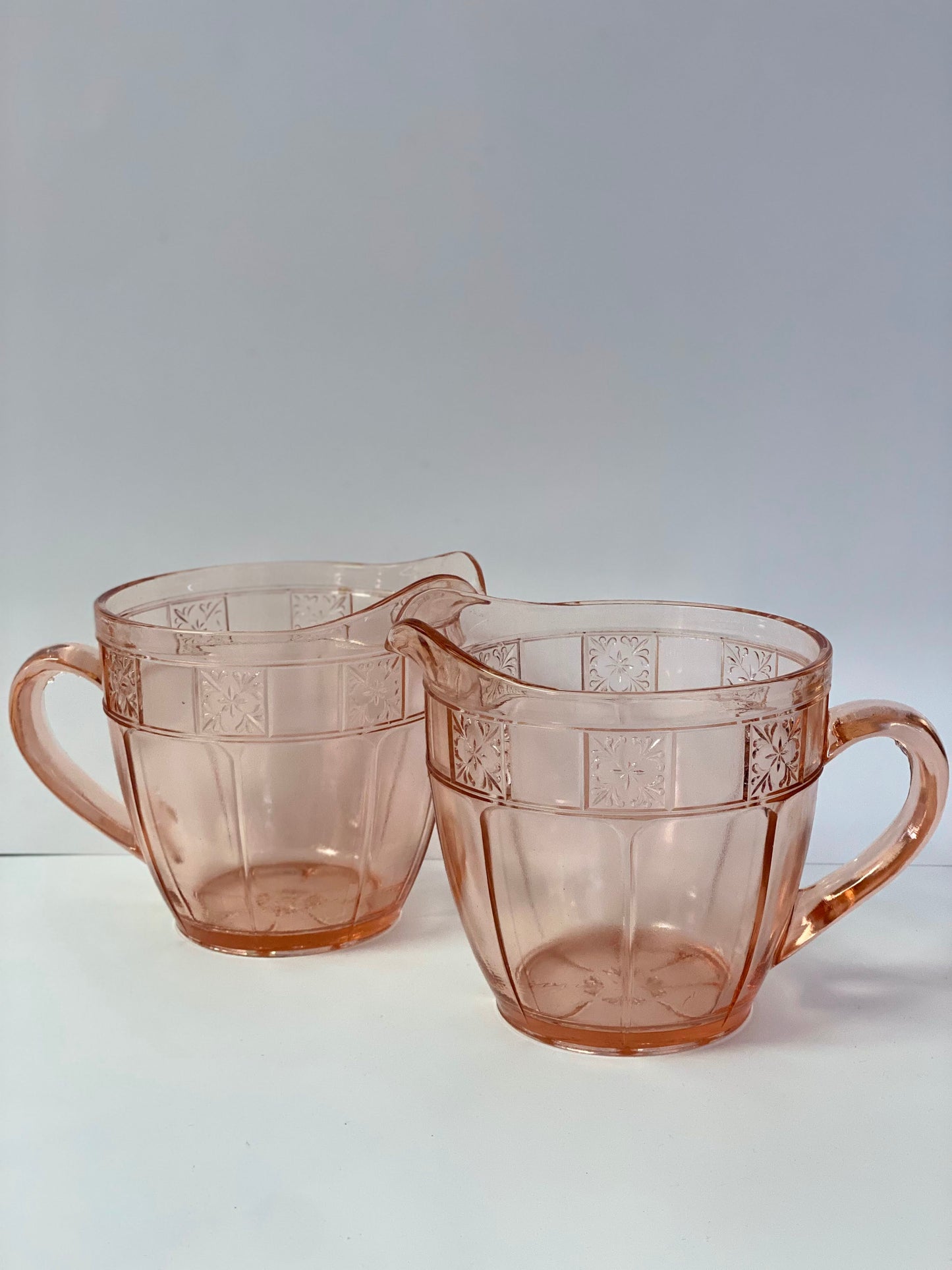 Jeannette Glass Pink Depression Doric Pitcher