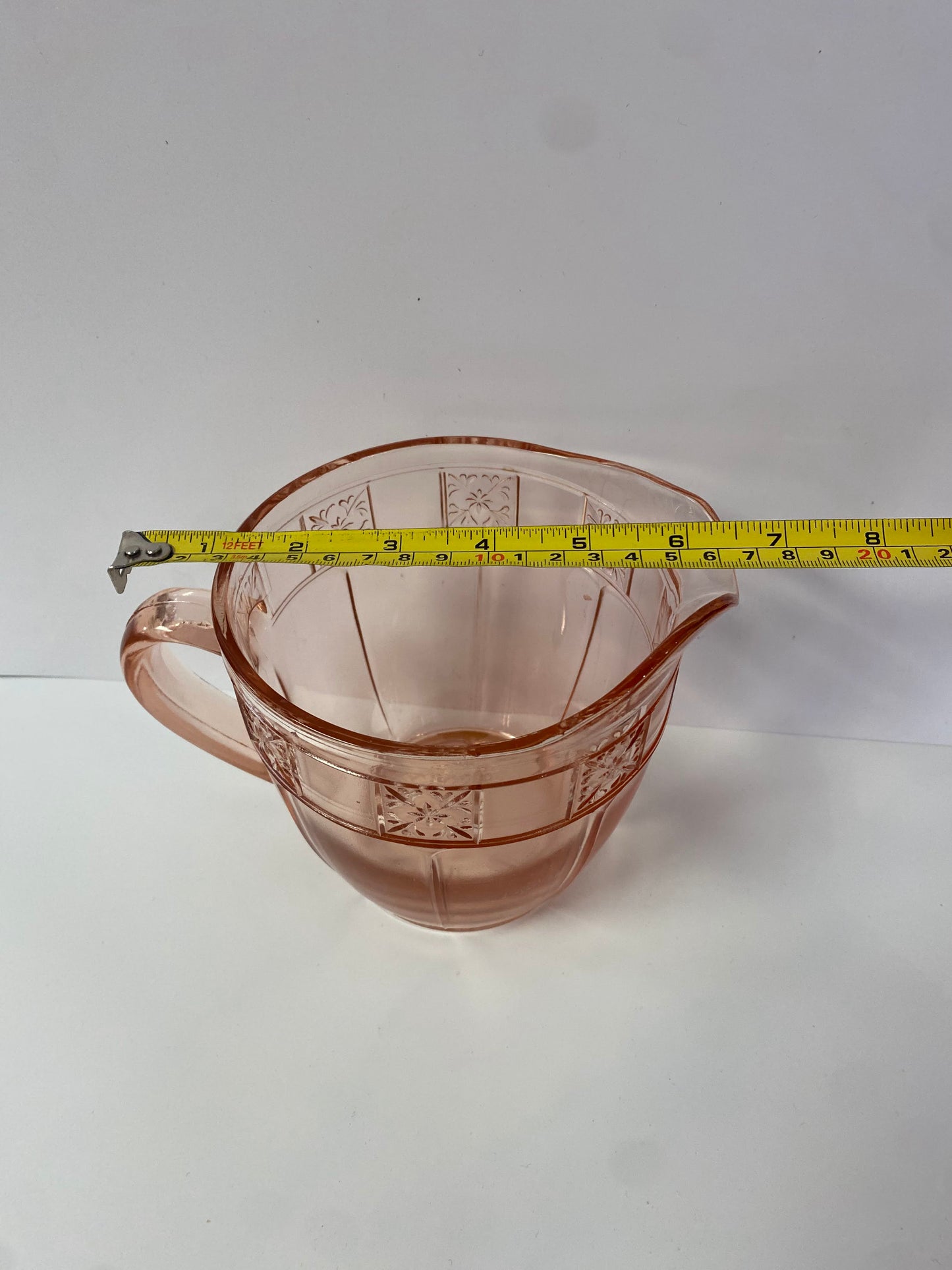 Jeannette Glass Pink Depression Doric Pitcher