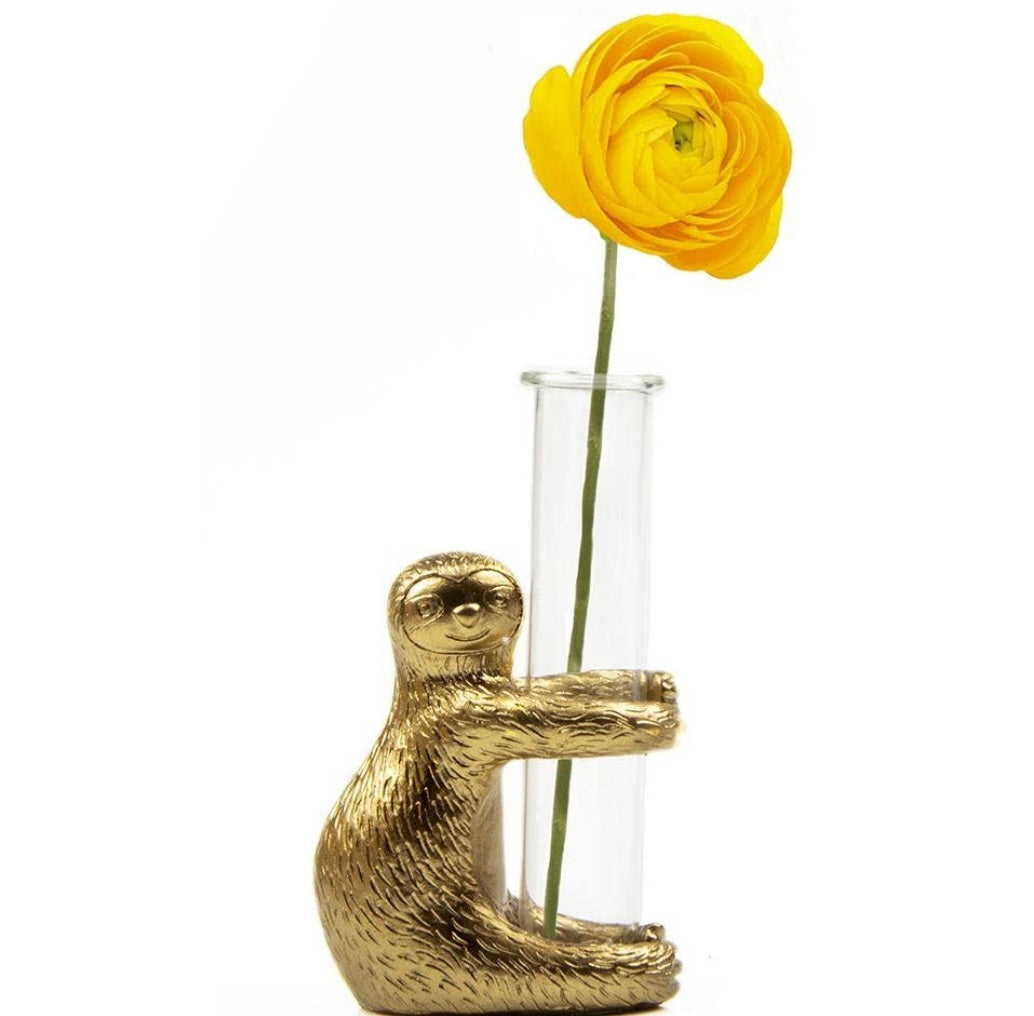 Sloth Glass Flower Vase