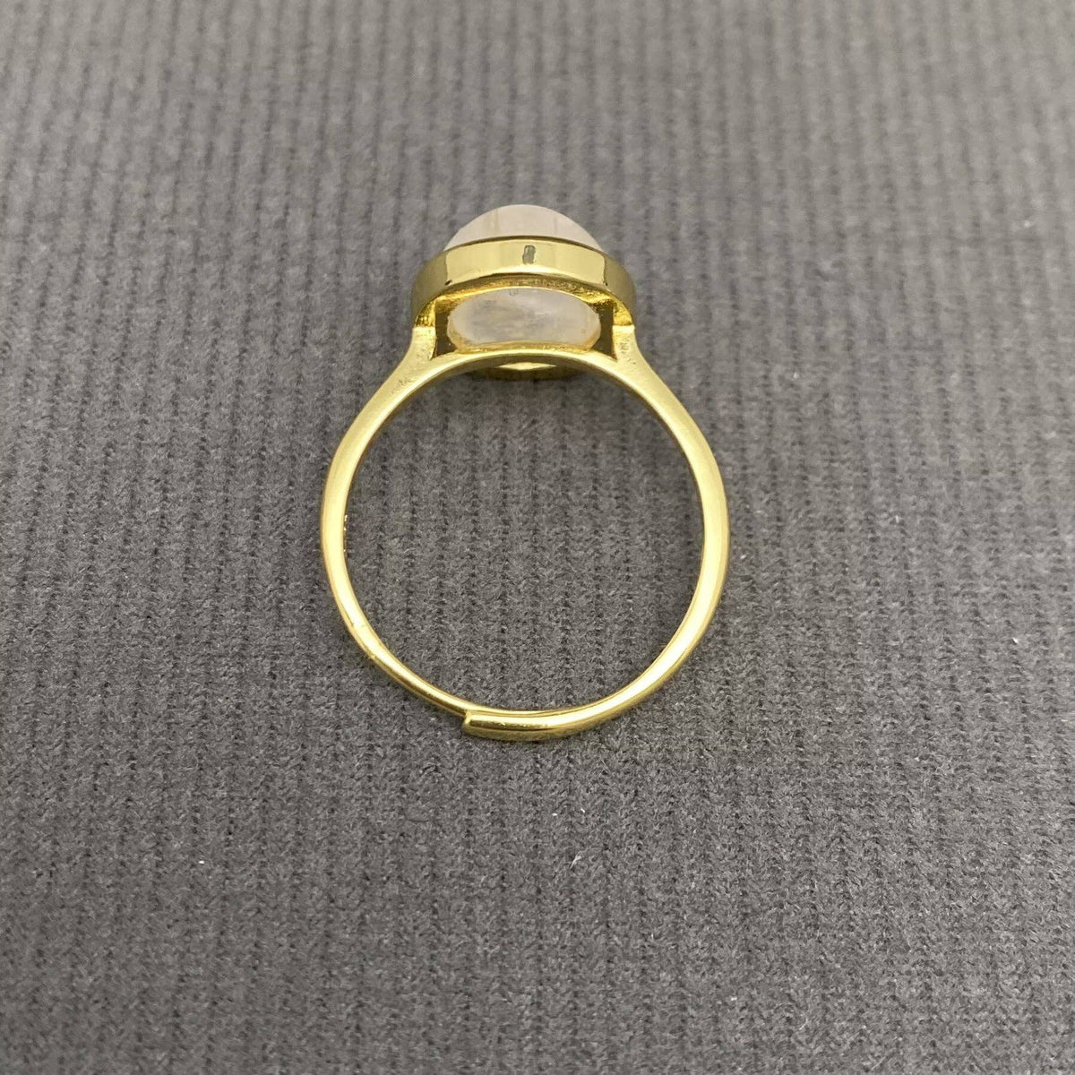 Oval Stone Adjustable Copper Ring