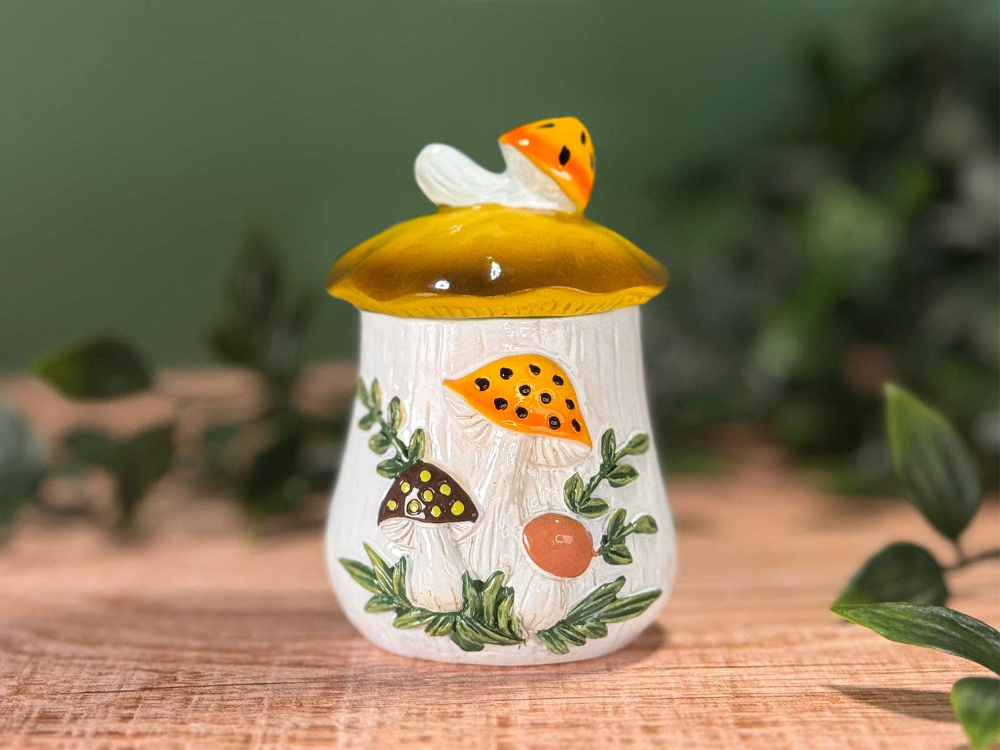 Merry Mushrooms-Inspired 70s Hand-Painted Trinket Box