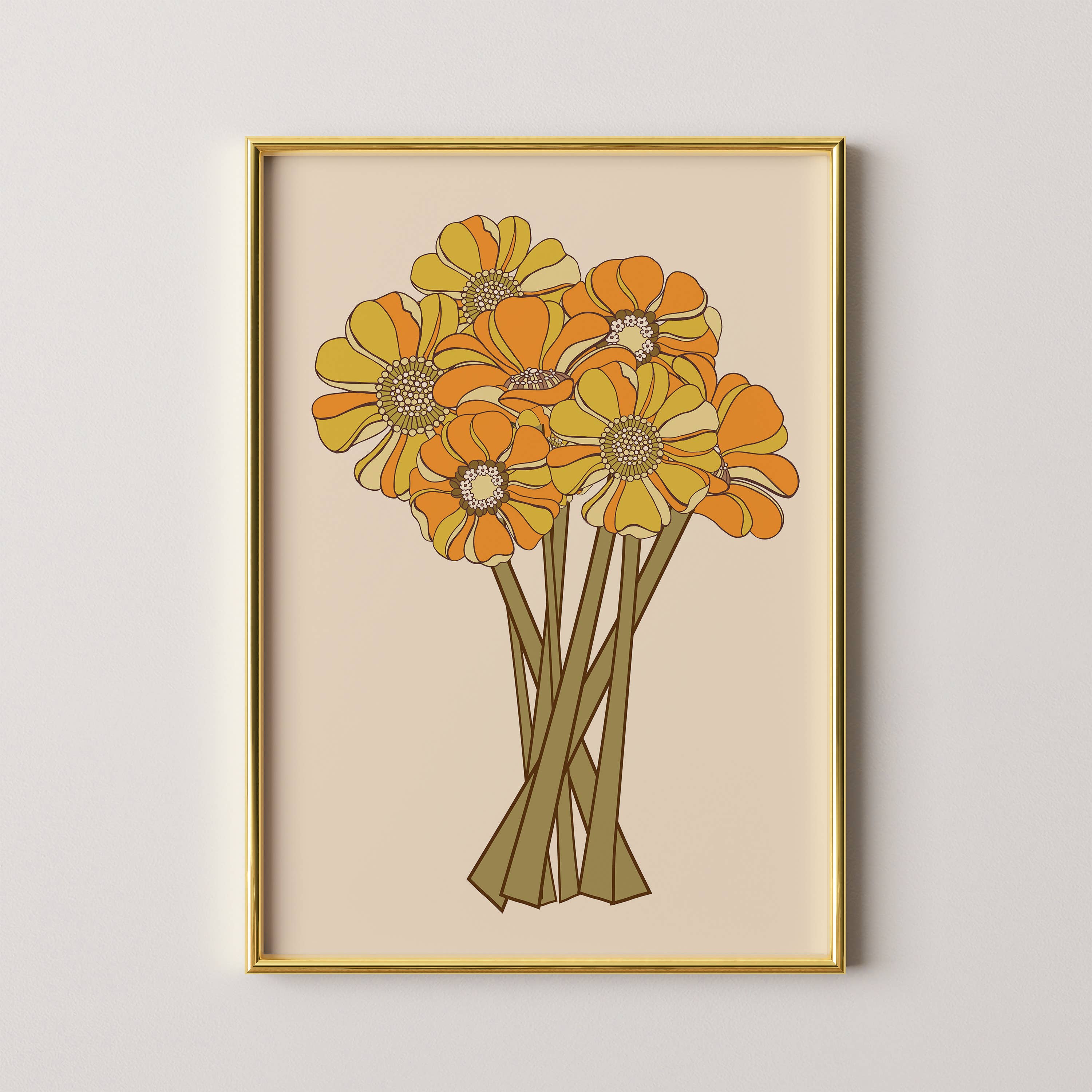Retro Bouquet Print