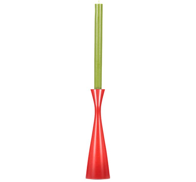 BRITISH COLOUR STANDARD - 25cm H / 9.8'' H  Tall Oriental Red Candleholder