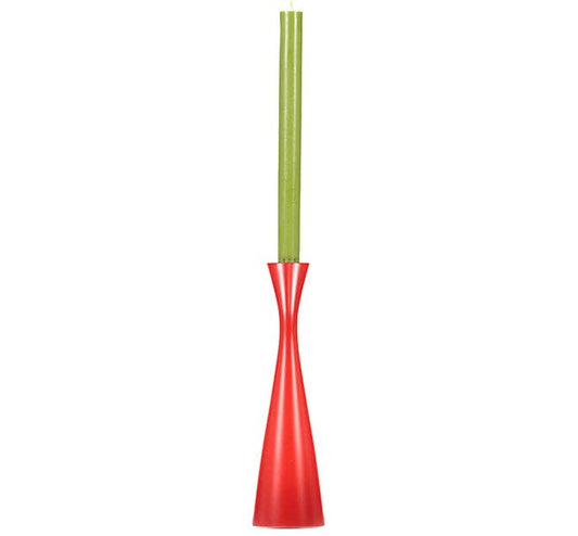 BRITISH COLOUR STANDARD - 25cm H / 9.8'' H  Tall Oriental Red Candleholder