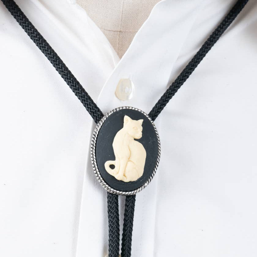 Bolo Tie Cat Cameo
