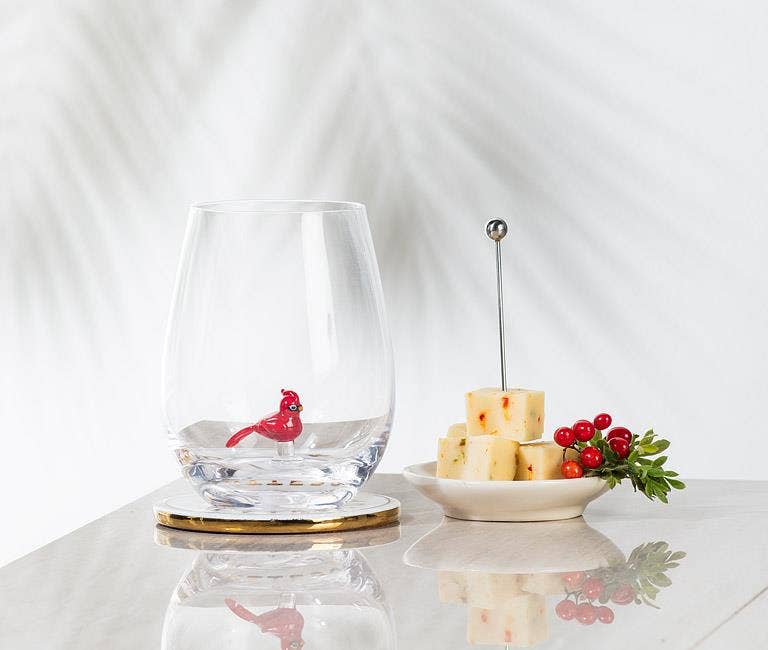 Cardinal Icon Stemless Wine Glass