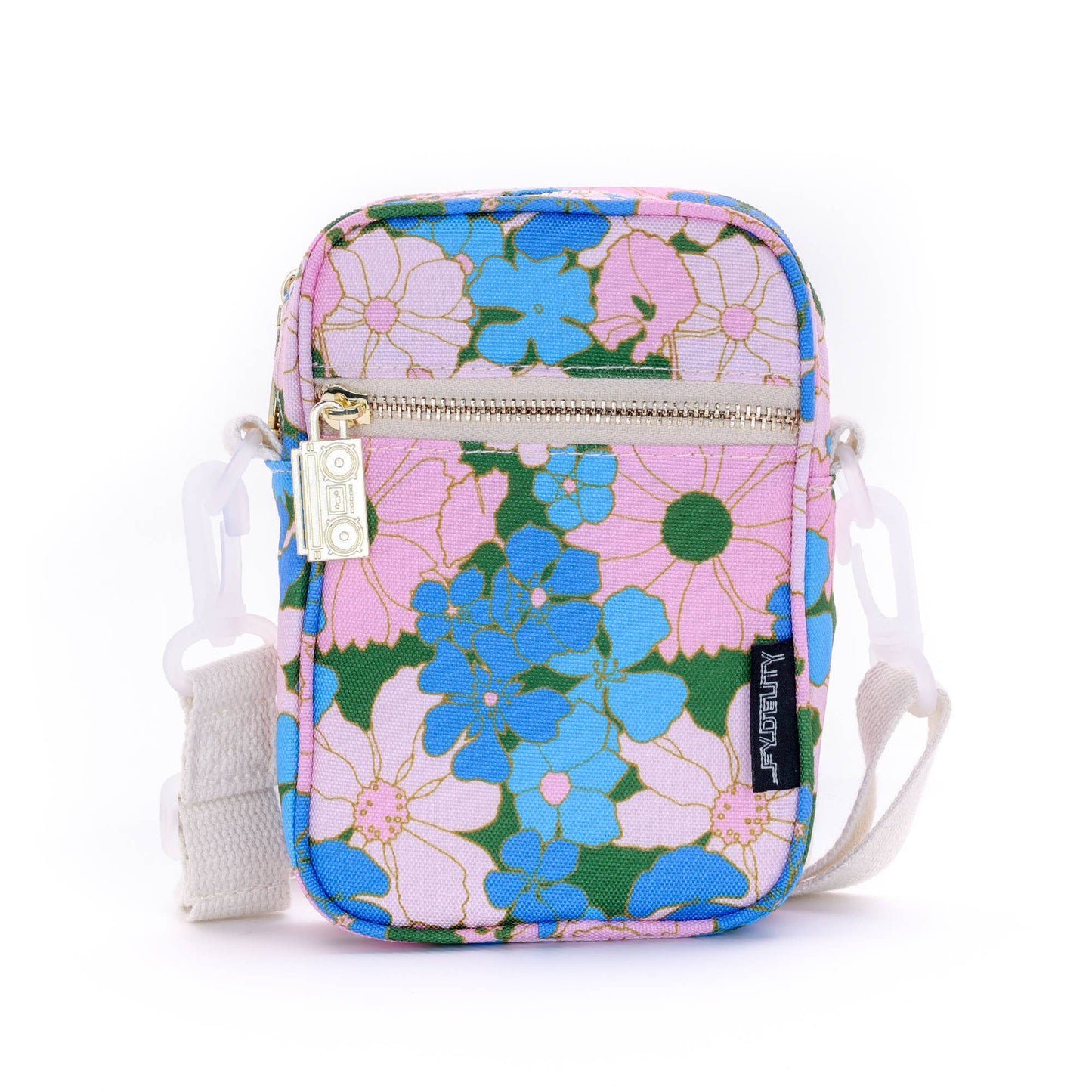 88619: Crossbody Mini Brick Bag | Recycled RPET | Floral Pin