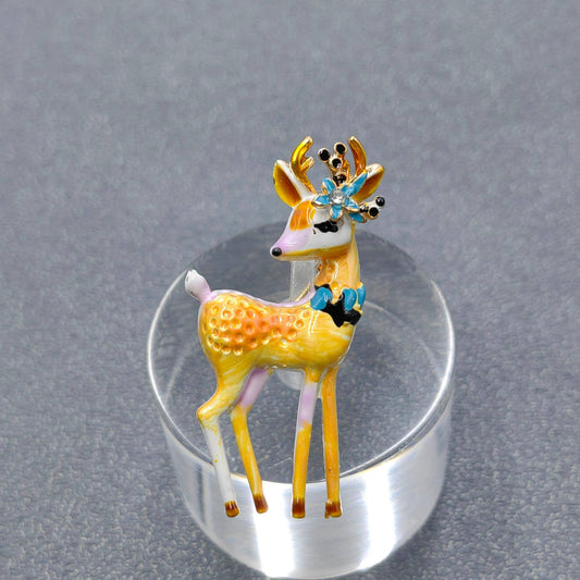 Enamel Sika Deer Brooch