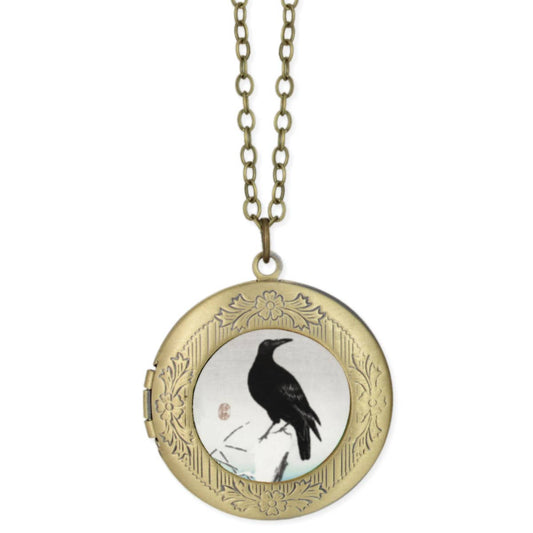 Raven Fine Art Gold Locket Necklace
