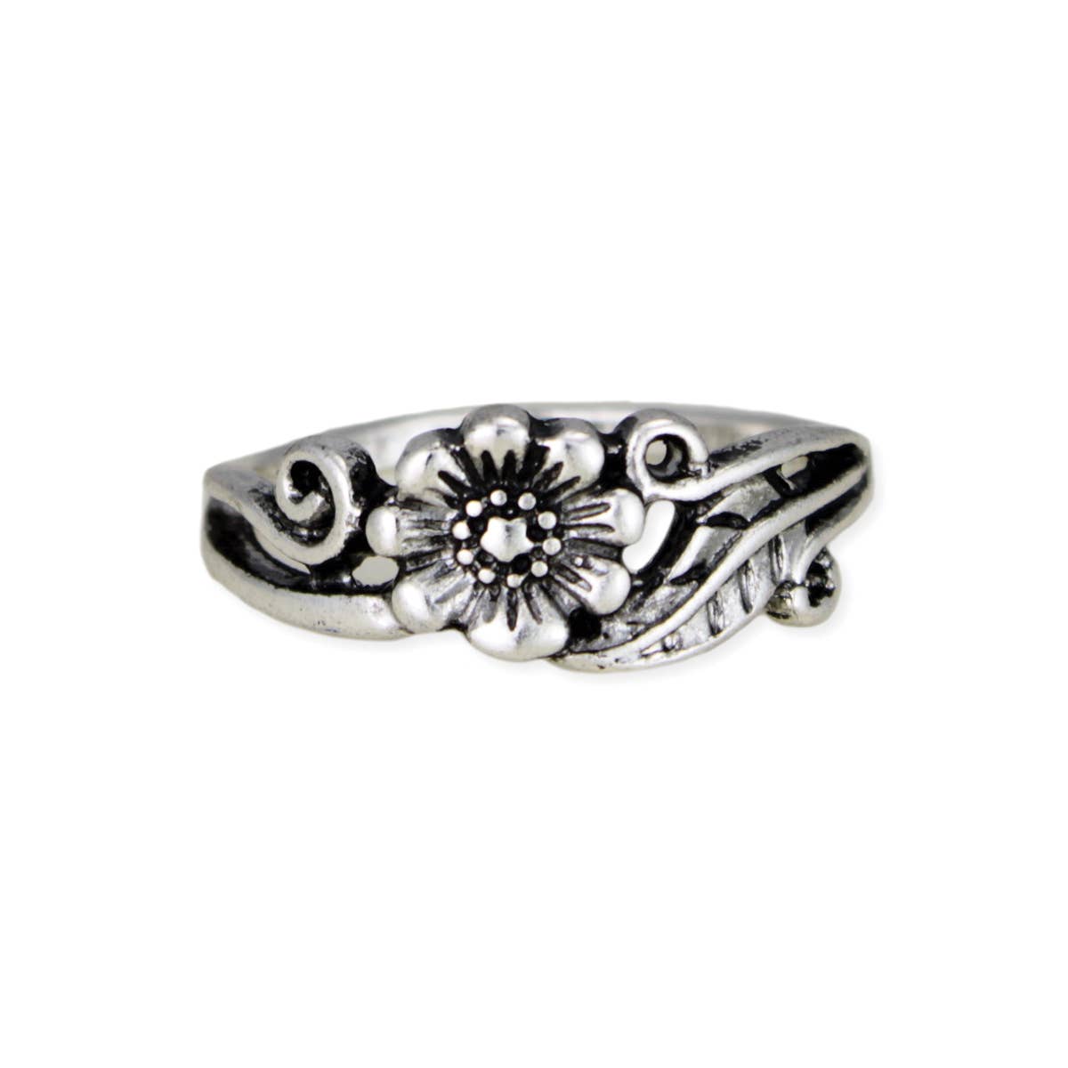 Vintage Vine Silver Flower Ring