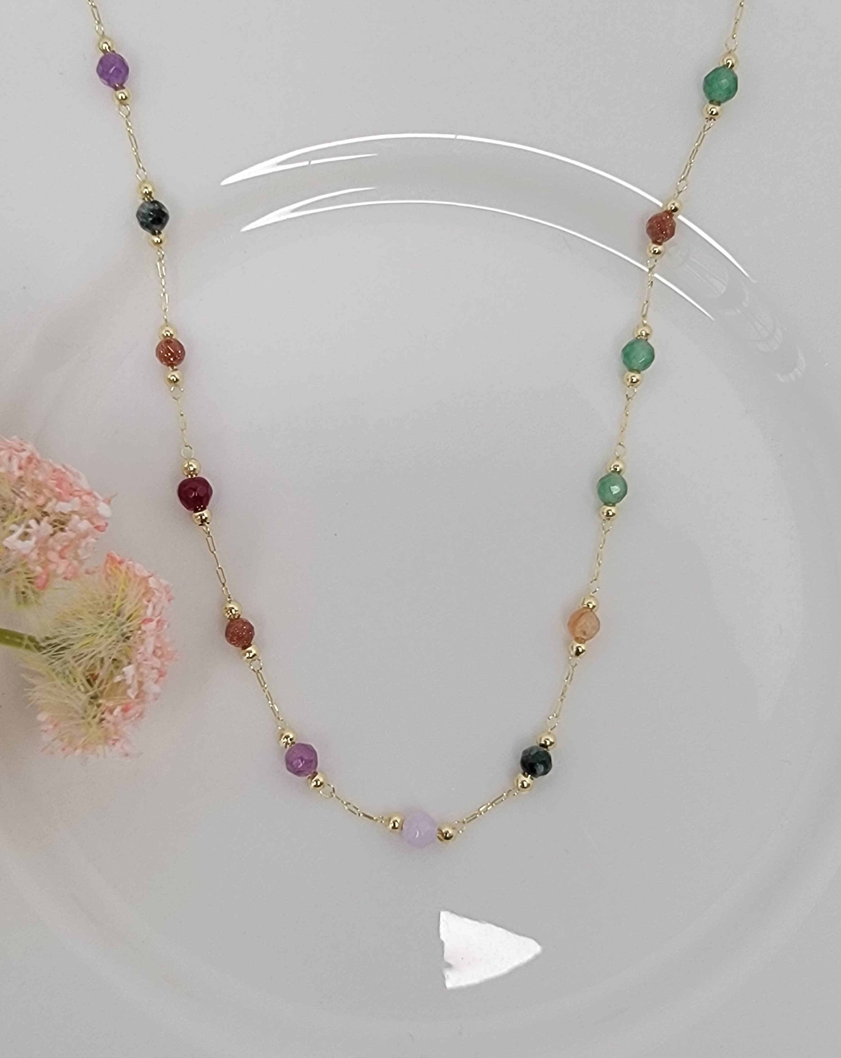 Multi Color Beaded Necklace