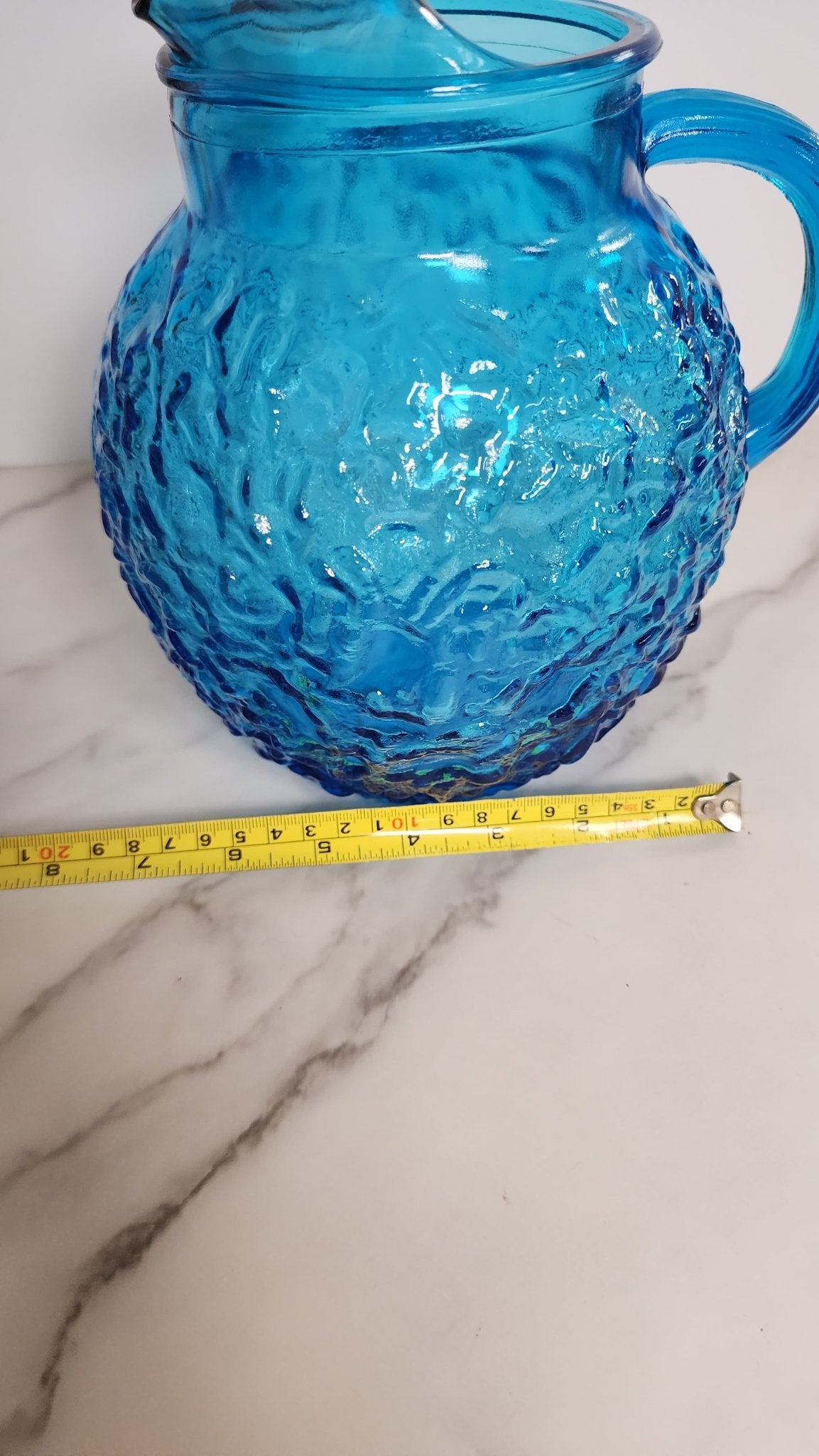 Aqua Cracked Ice Pitcher - Vintage MC