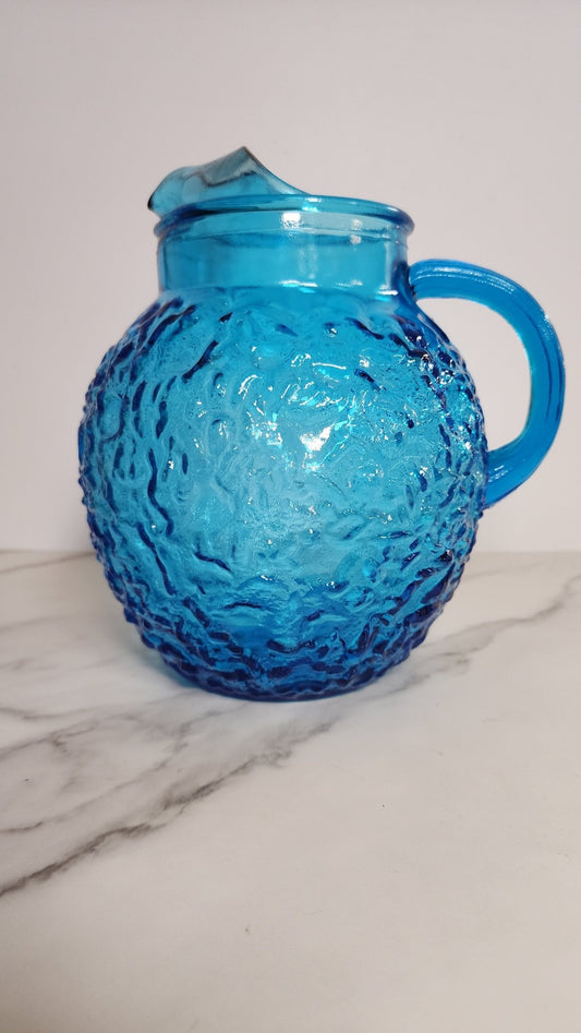 Aqua Cracked Ice Pitcher - Vintage MC