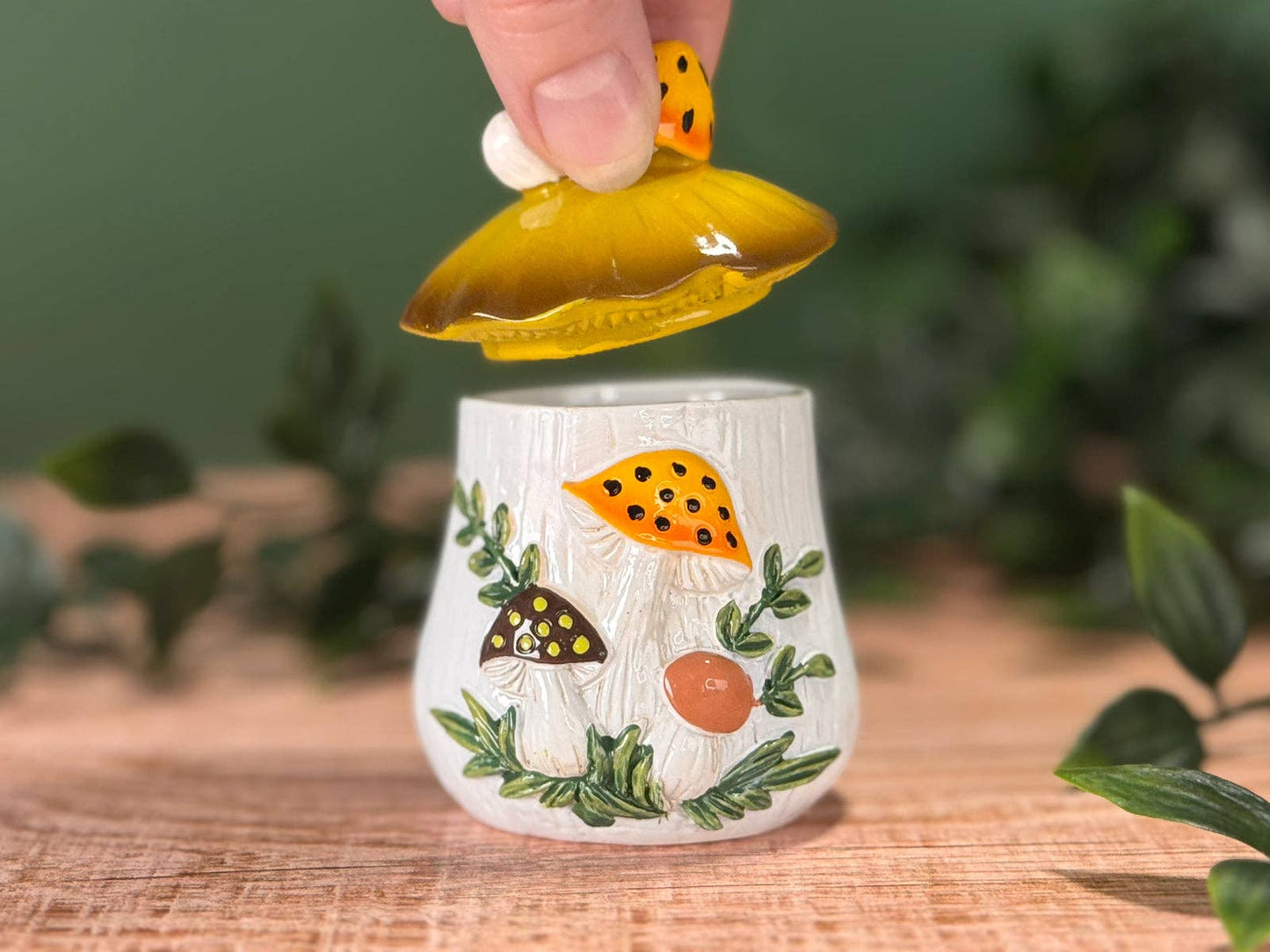 Merry Mushrooms-Inspired 70s Hand-Painted Trinket Box