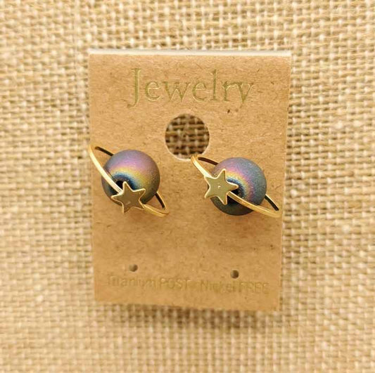 Planet Design Post Earrings