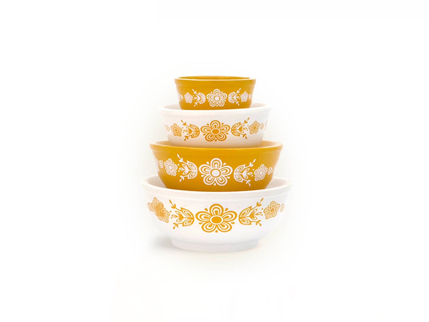 Mini Pyrex-Inspired Mixing Bowls – Retro Stackable Set